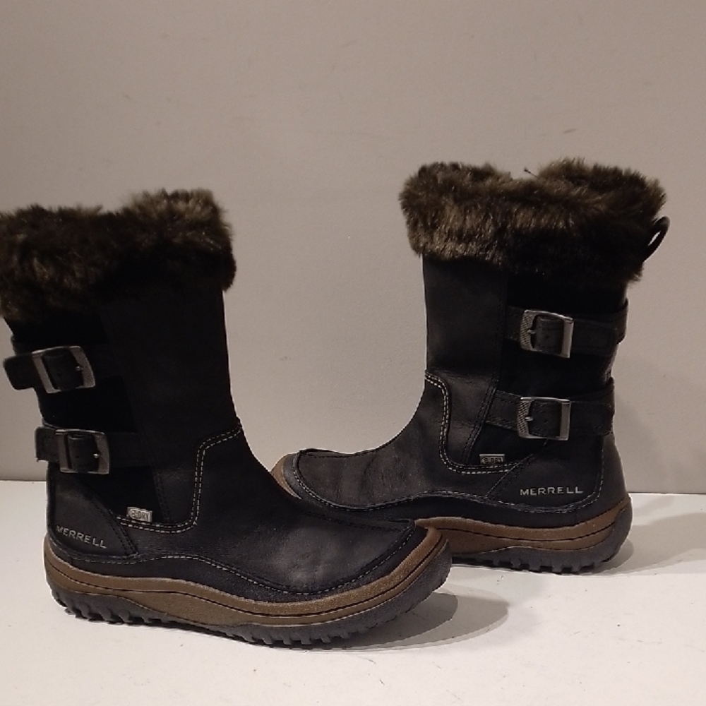Merrell Decora Chant Black Insulated Waterproof Warm Boots-Women's sz 8.5